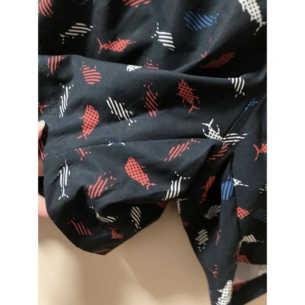 Columbia‎ PFG Mens Trunks Swim Shorts Red White Blue Patriotic Fish Sz M NWT - Picture 6 of 11